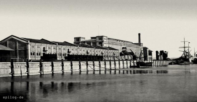 Gesamtansicht der Silo-Speicher-Anlage von Galatz und Braila.