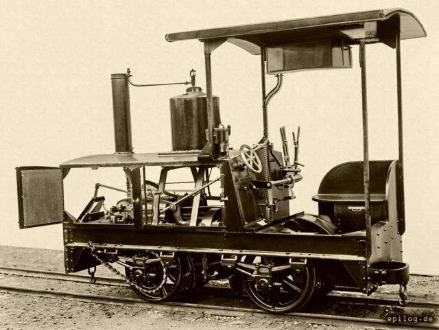 Eine Benzin-Lokomotive von Panhard und Levassor.