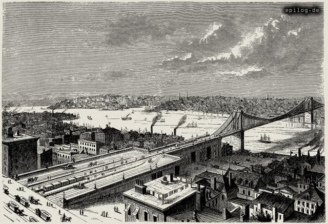 Die Brooklyn Bridge in New York.