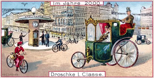 Eine Droschke 1. Klasse.
