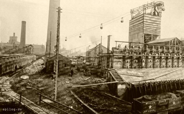 Seilbahn vom Schacht zum Kohlenturm.