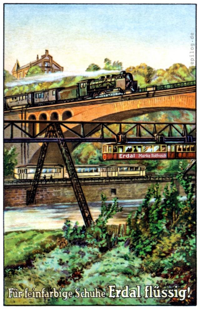 Die Schwebebahn Elberfeld-Barmen.