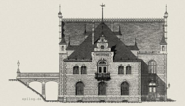 Westansicht des Bahnhof Westend.